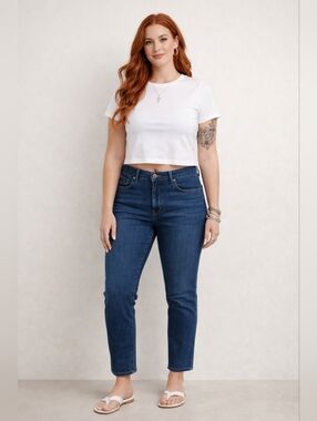 Old Navy Boyfriend Skinny Jeans 8 Tall Dark Wash Stretch Denim